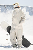 Women's Off White Asym-Zip Face-Vent Ski Jacket Waterproof Insulated Snow Jacket