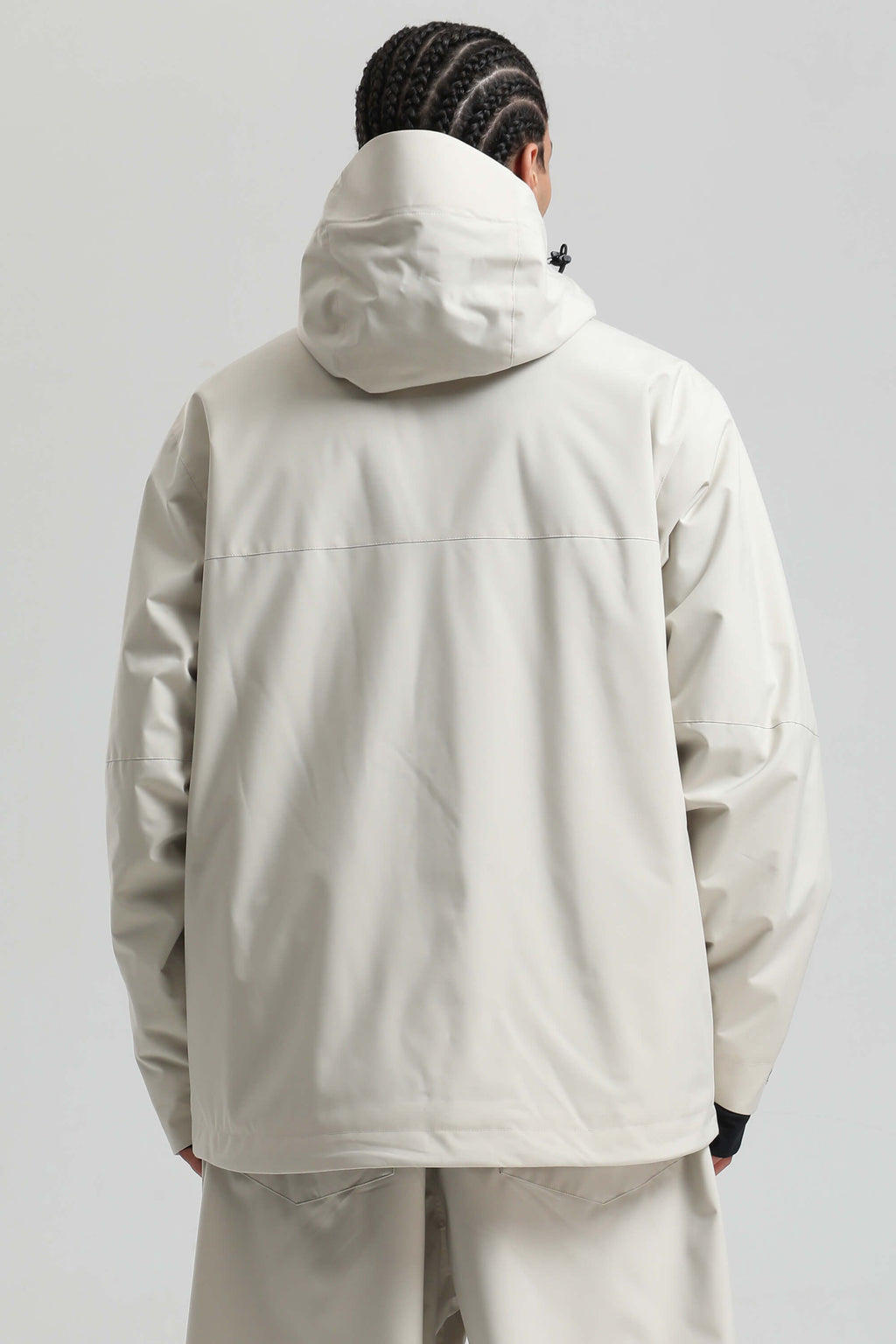 Men's Off White Asym-Zip Face-Vent Ski Jacket Waterproof Insulated Snow Jacket