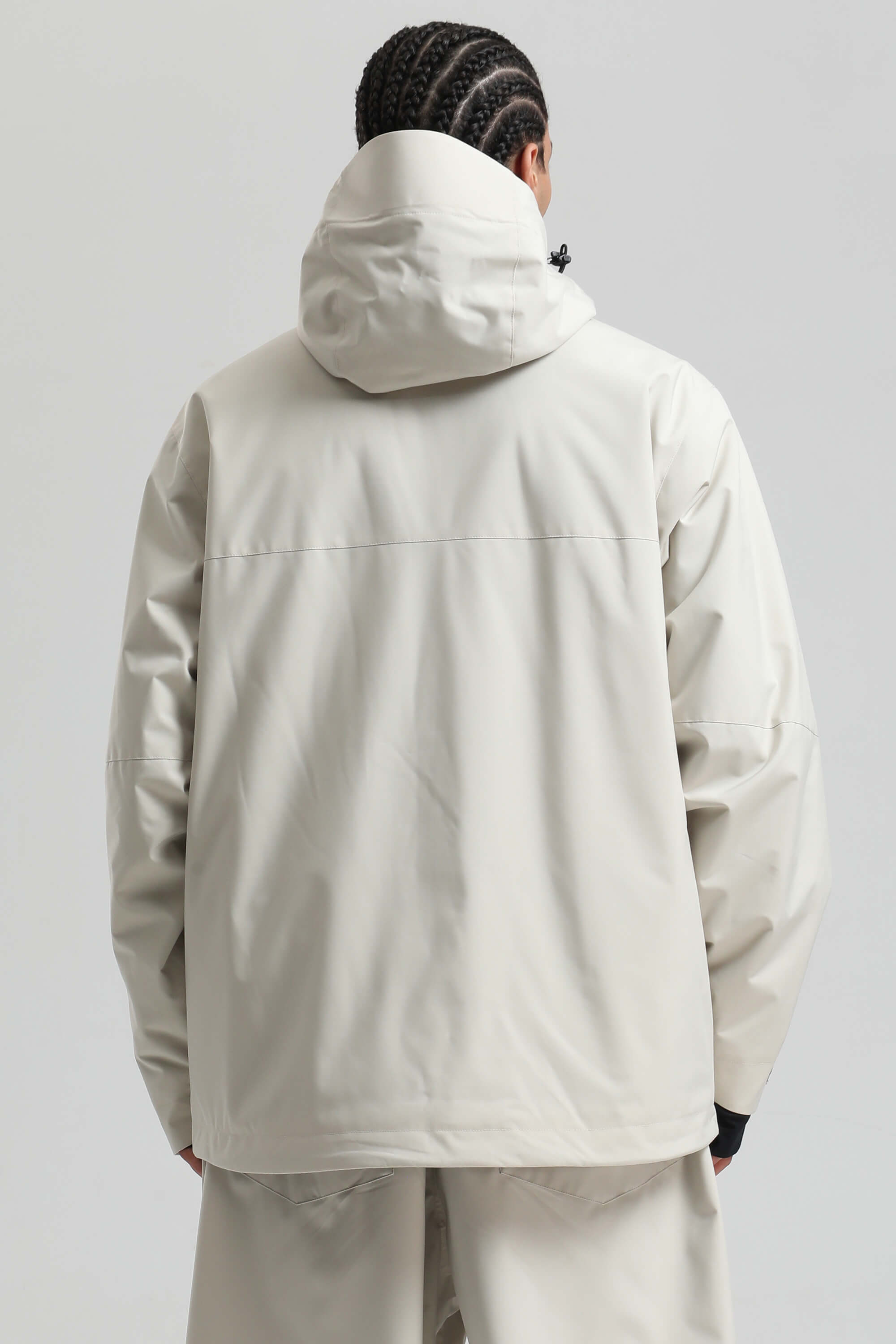 Men's Off White Asym-Zip Face-Vent Ski Jacket Waterproof Insulated Snow Jacket