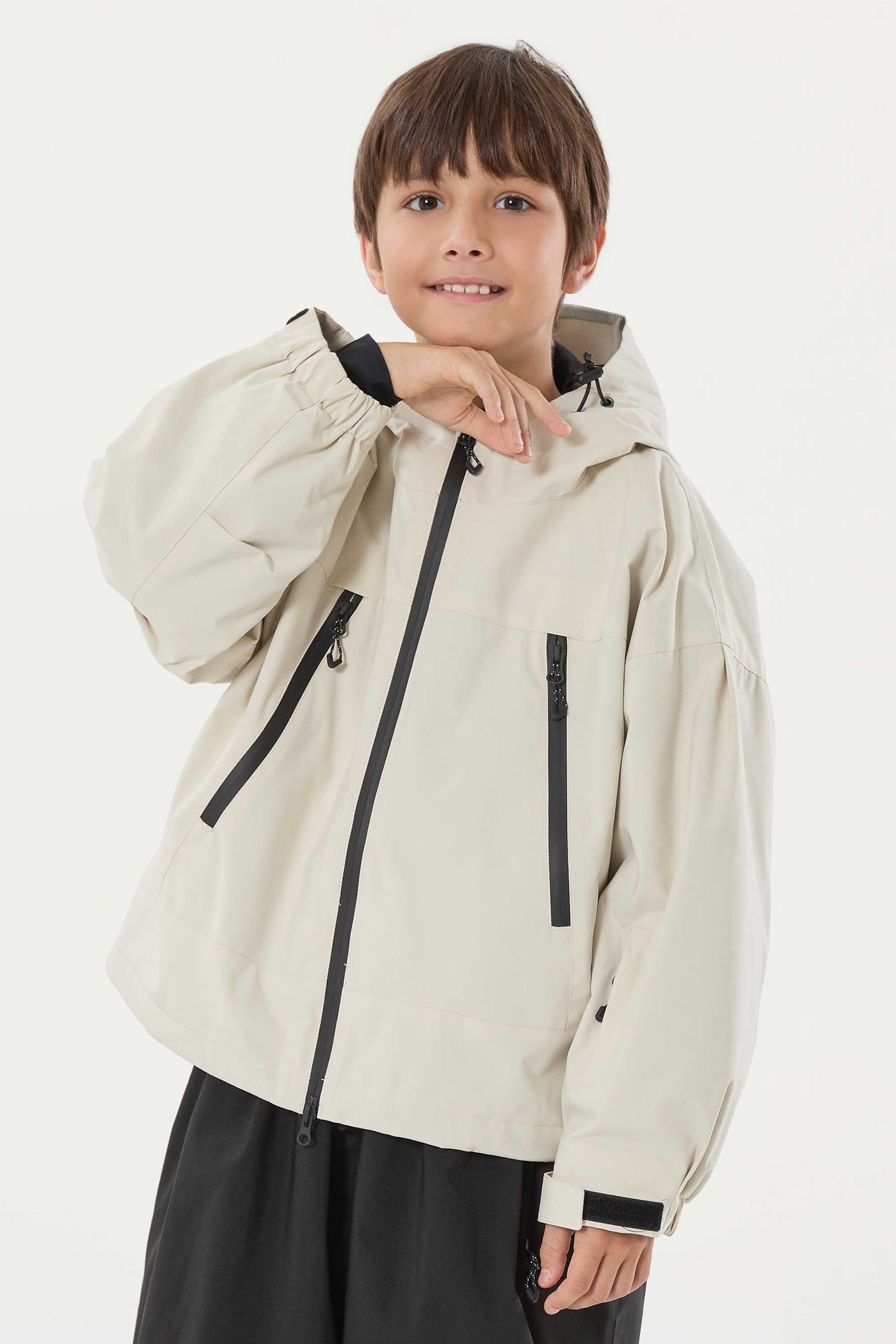 Boys Ice Blue Detachable-Hood Waterproof Insulated Ski Jacket Snow Jacket
