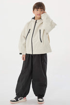 Boys Off White Detachable-Hood Waterproof Insulated Ski Jacket Snow Jacket