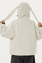 Boys Off White Detachable-Hood Waterproof Insulated Ski Jacket Snow Jacket