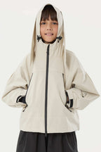Boys Off White Detachable-Hood Waterproof Insulated Ski Jacket Snow Jacket