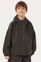 Boys Off White Detachable-Hood Waterproof Insulated Ski Jacket Snow Jacket