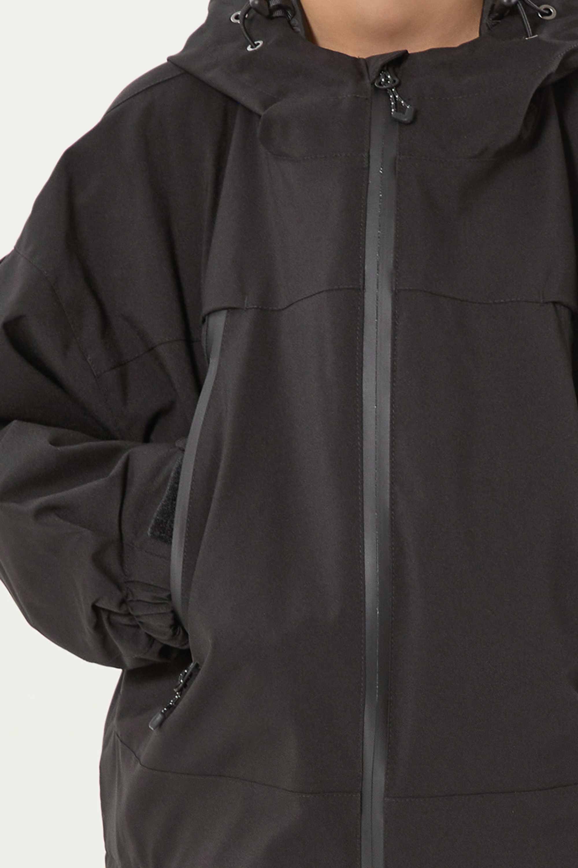 Boys Black Detachable-Hood Waterproof Insulated Ski Jacket Snow Jacket Secondary image