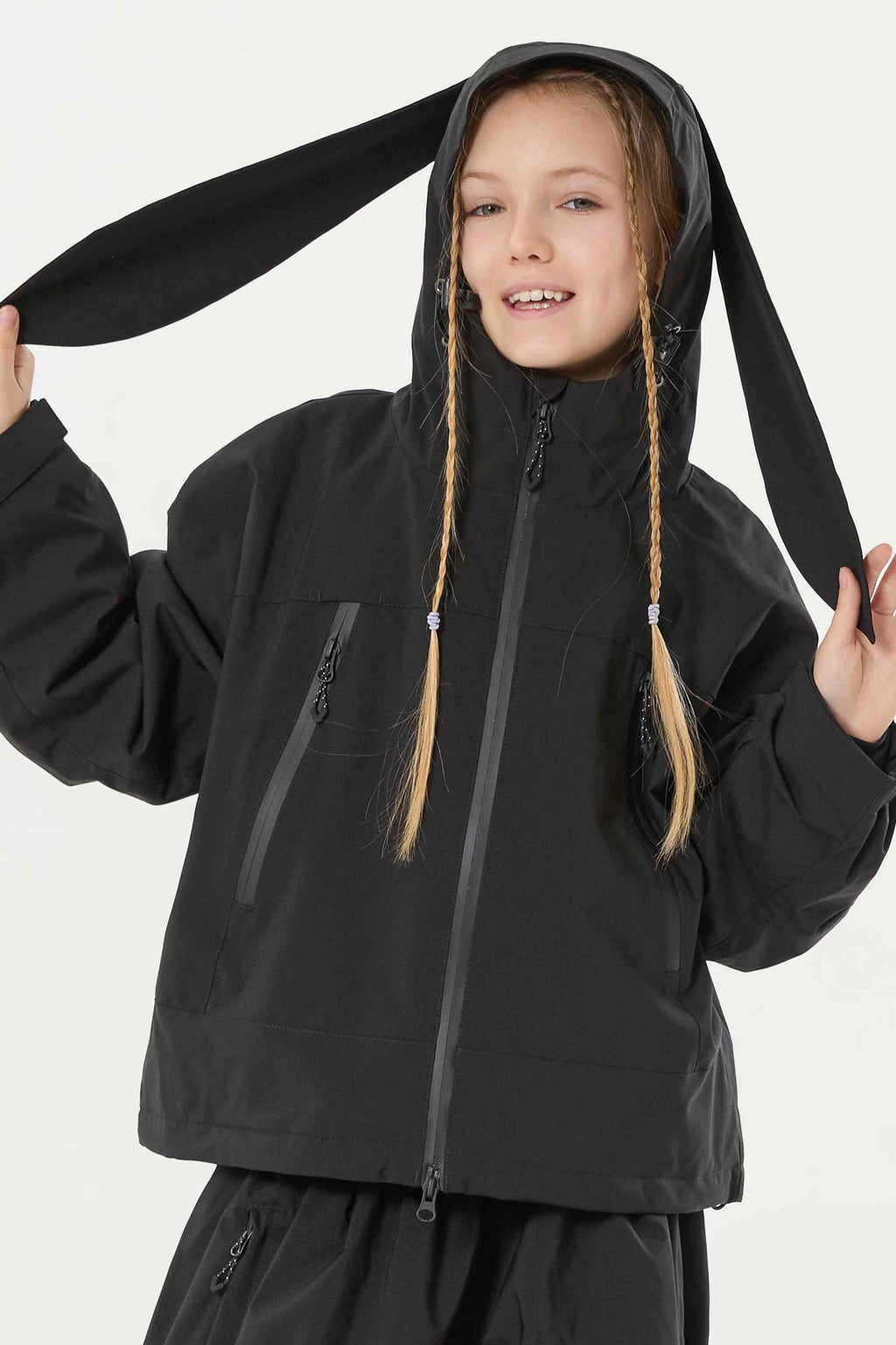 Girls Rose Detachable-Hood Waterproof Insulated Ski Jacket Snow Jacket