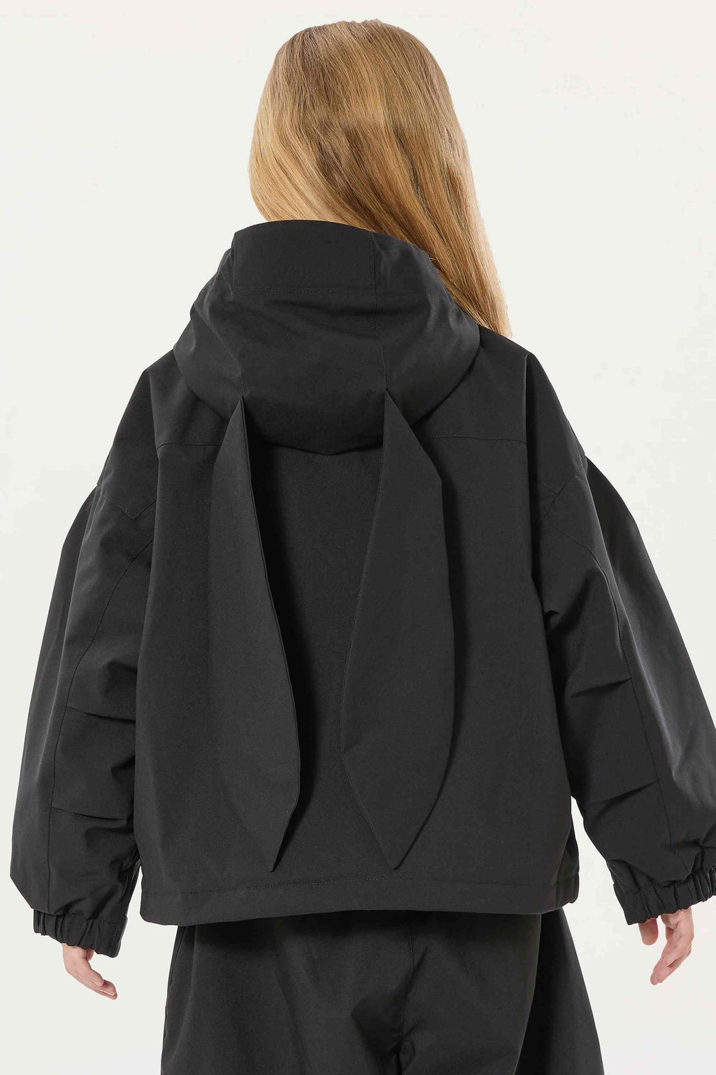 Girls Black Detachable-Hood Waterproof Insulated Ski Jacket Snow Jacket