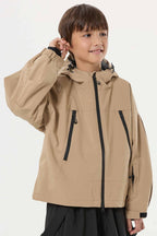 Boys Off White Detachable-Hood Waterproof Insulated Ski Jacket Snow Jacket