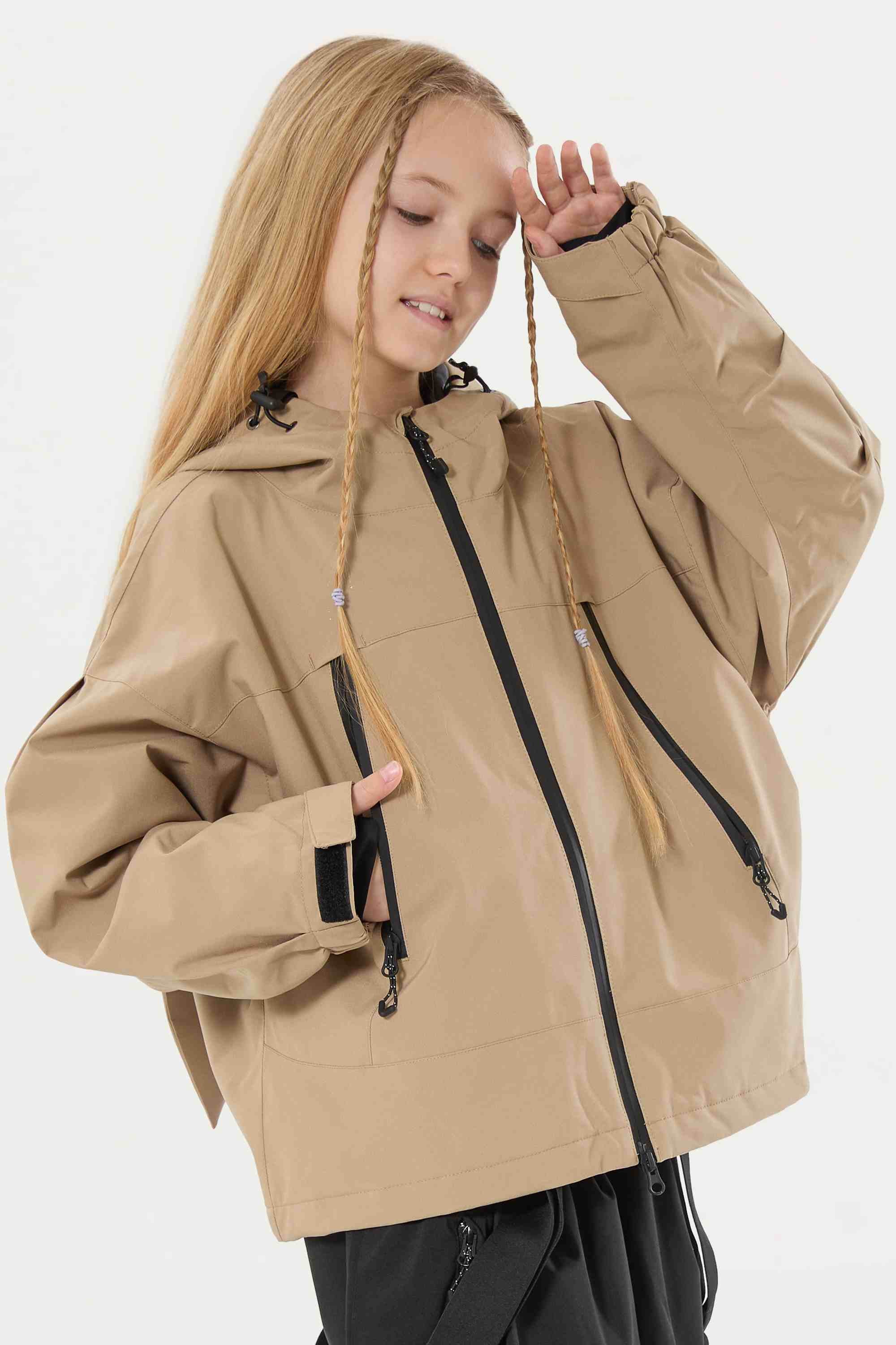 Girls Rose Detachable-Hood Waterproof Insulated Ski Jacket Snow Jacket