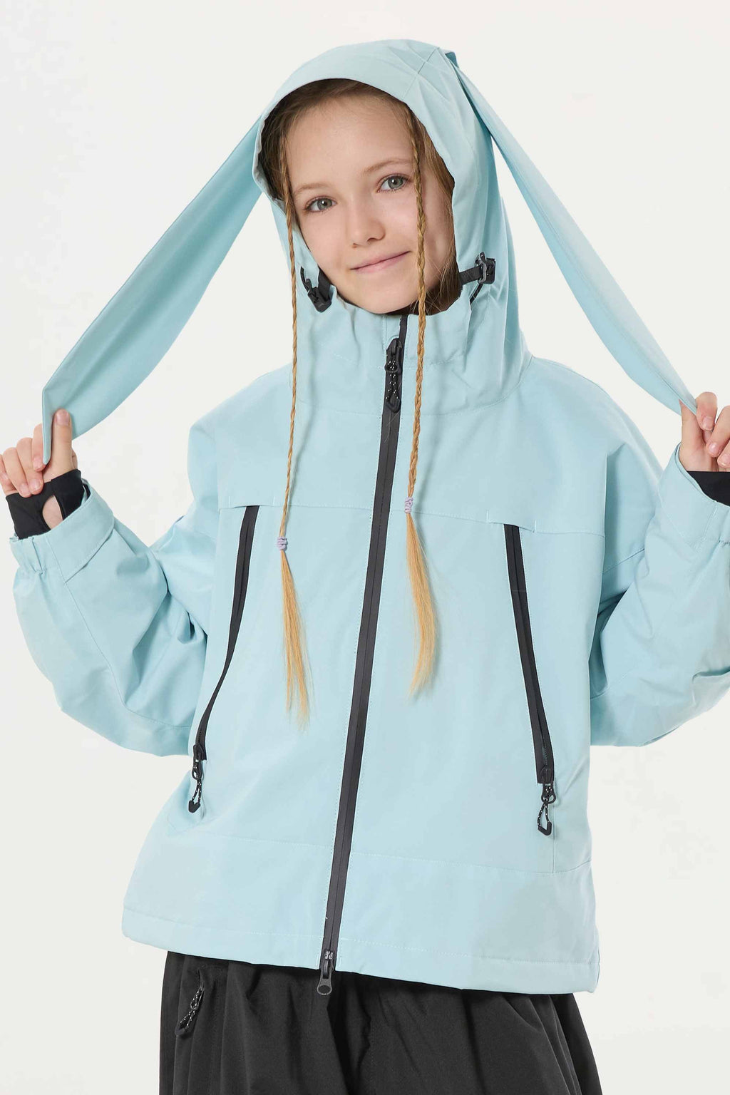 Girls Rose Detachable-Hood Waterproof Insulated Ski Jacket Snow Jacket