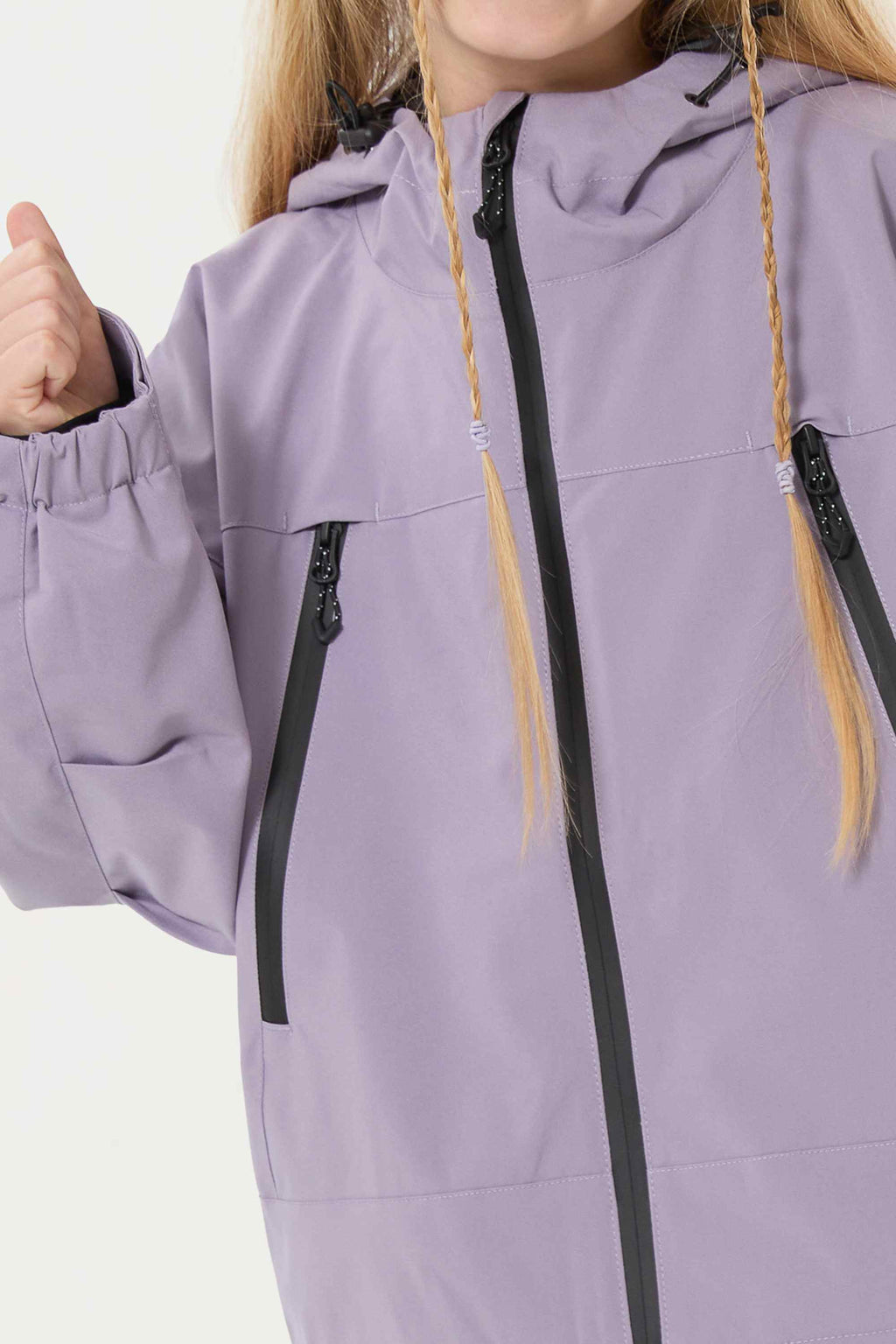 Girls Lavender Detachable-Hood Waterproof Insulated Ski Jacket Snow Jacket