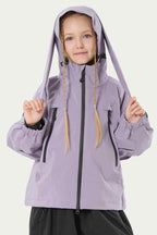 Girls Pink Detachable-Hood Waterproof Insulated Ski Jacket Snow Jacket