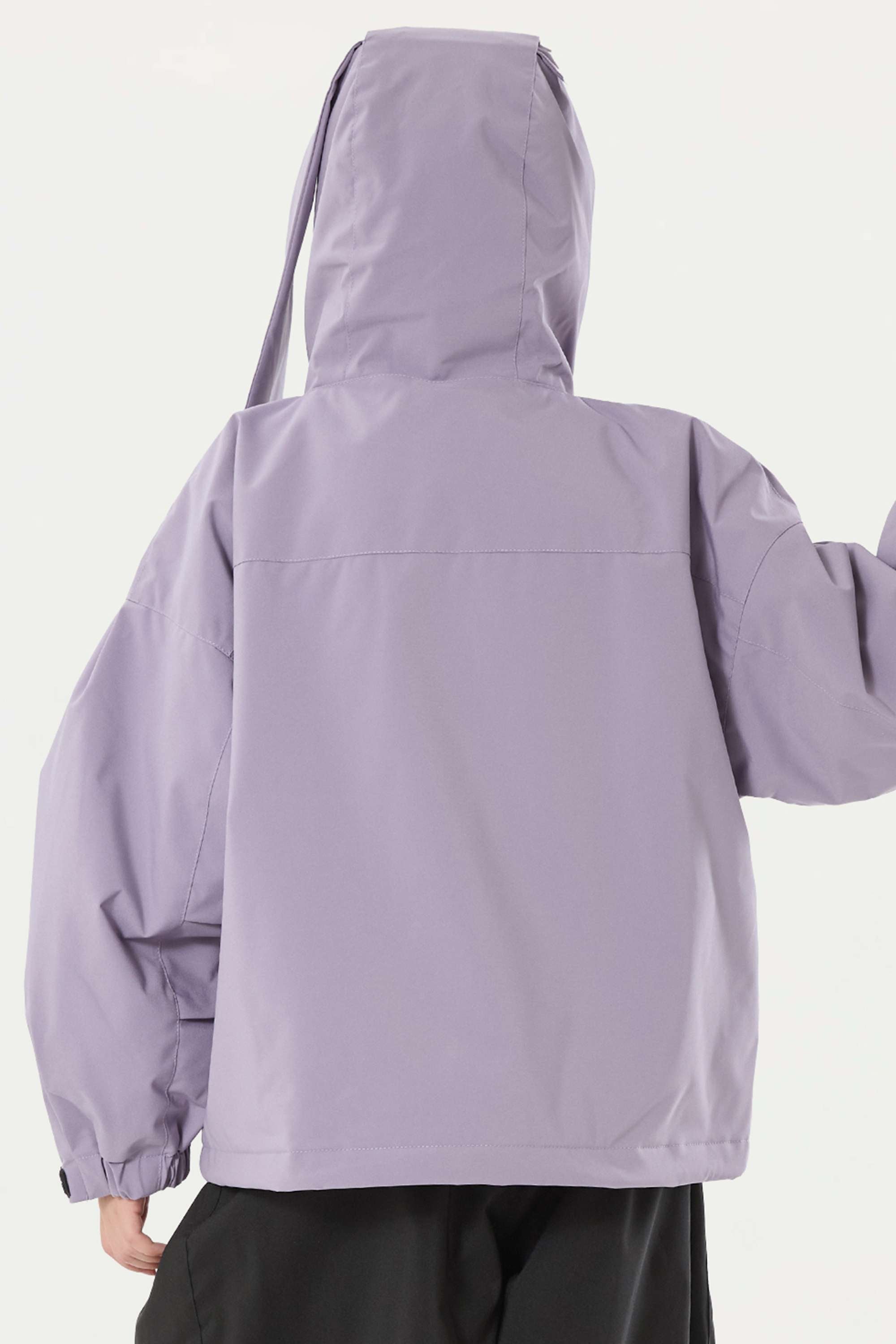 Girls Lavender Detachable-Hood Waterproof Insulated Ski Jacket Snow Jacket