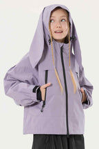 Girls Lavender Detachable-Hood Waterproof Insulated Ski Jacket Snow Jacket