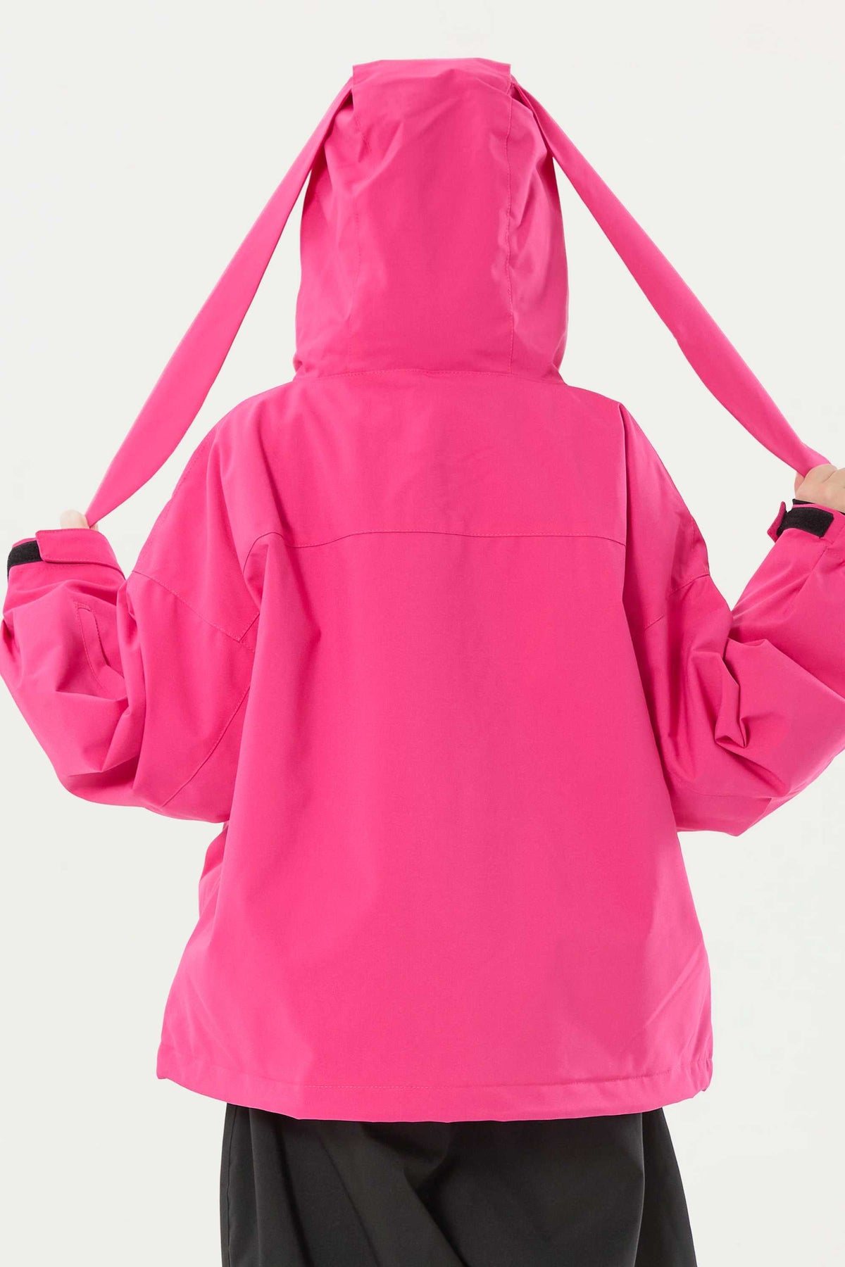 Girl's Rose Detachable Ear Hood Waterproof Insulated Snow Jacket