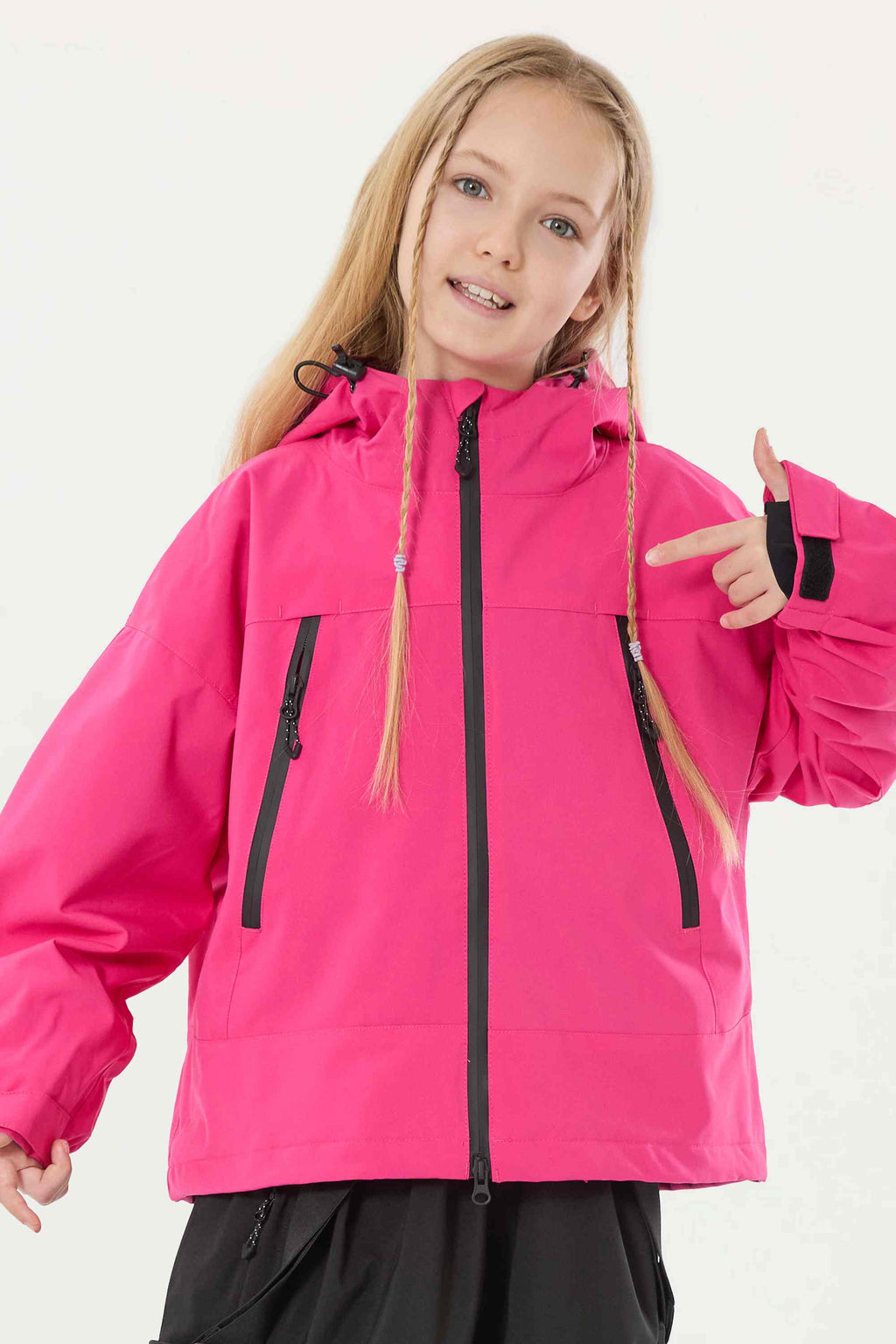 Girls Rose Detachable-Hood Waterproof Insulated Ski Jacket Snow Jacket