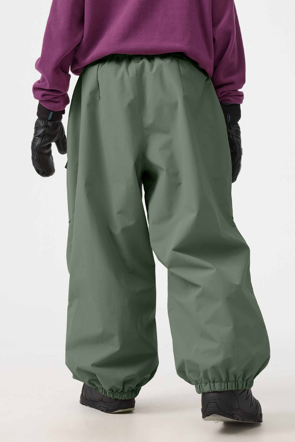 Women's Army Green Baggy Utility Ski Pants Wear-Resistant Snow Pants