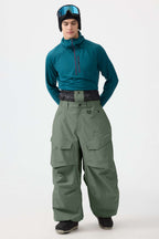 Men's Rose Baggy Utility Ski Pants Wear-Resistant Snow Pants