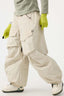 Women's Beige Baggy Utility Ski Pants Wear-Resistant Snow Pants