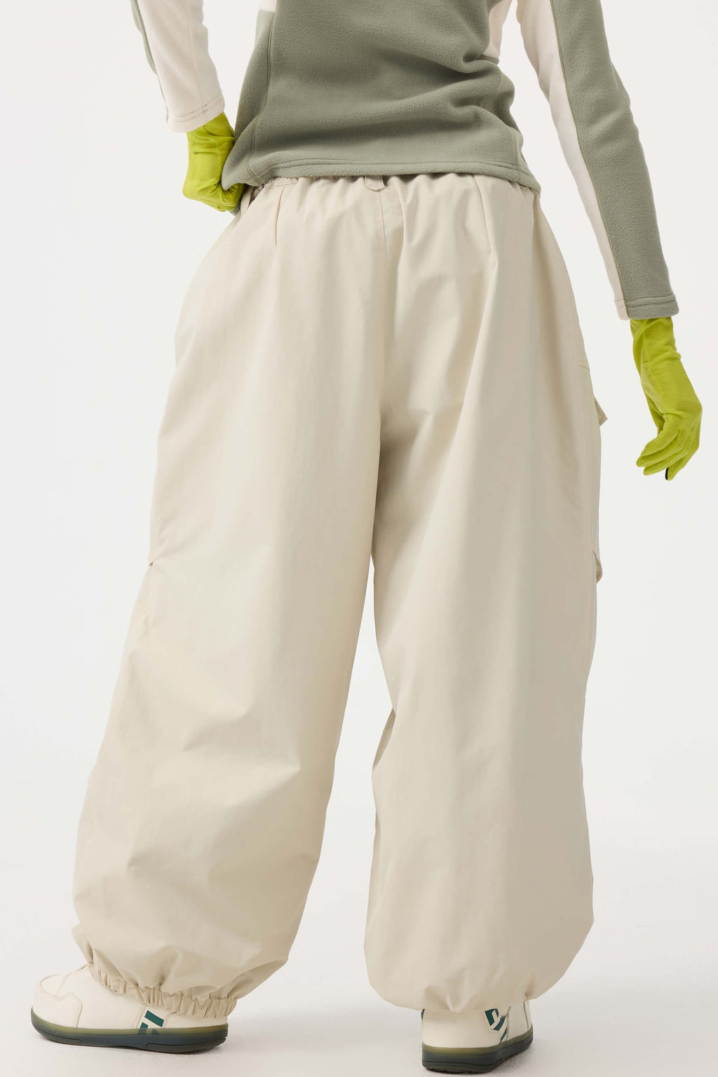 Women's Dark Gray Baggy Utility Ski Pants Wear-Resistant Snow Pants