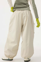 Women's Dark Gray Baggy Utility Ski Pants Wear-Resistant Snow Pants