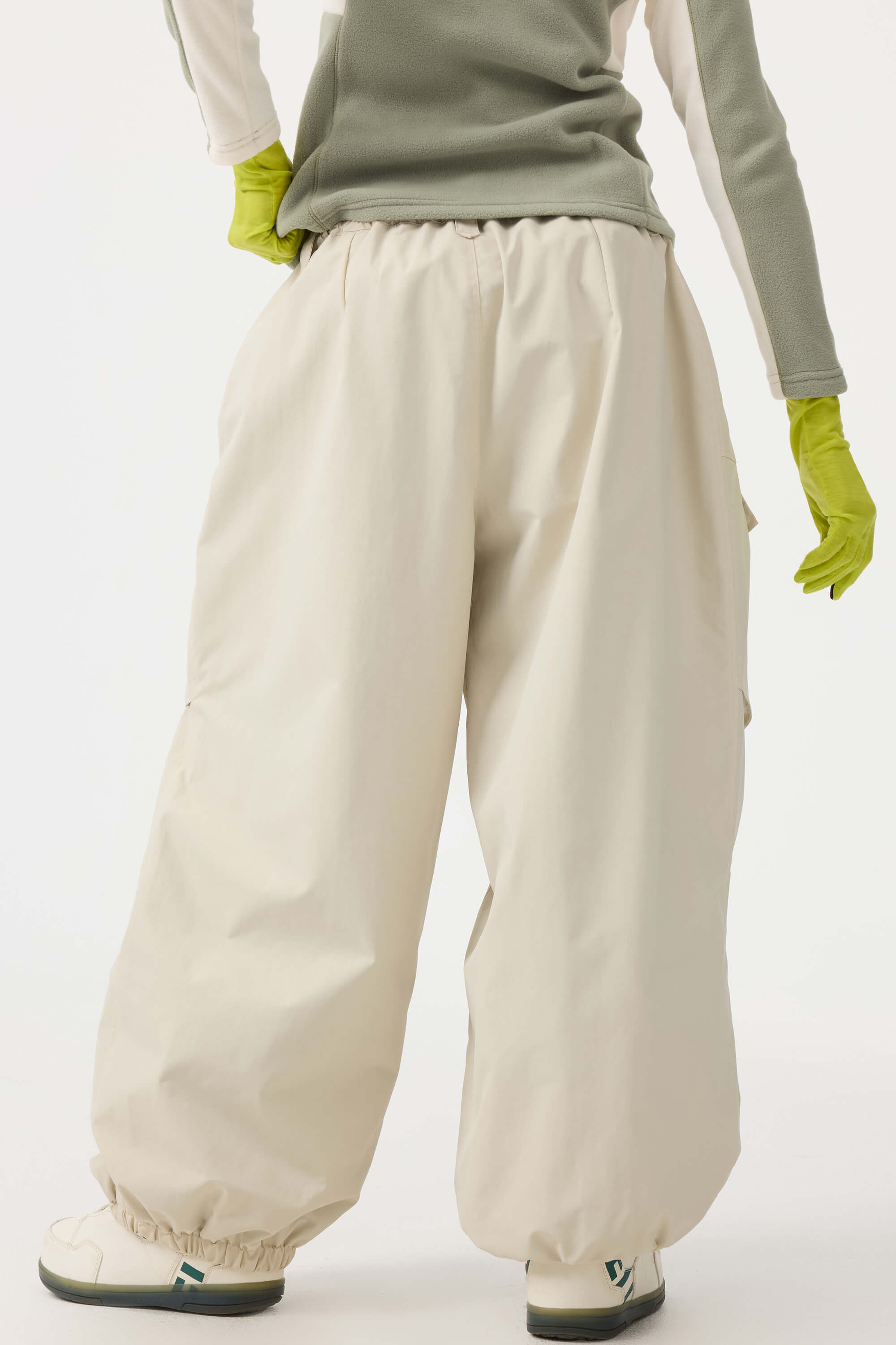 Women's Black Baggy Utility Ski Pants Wear-Resistant Snow Pants
