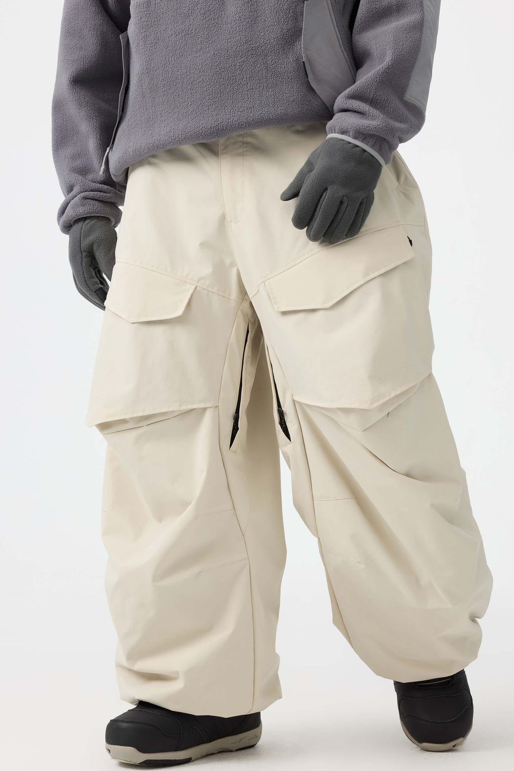 Men's Rose Baggy Utility Ski Pants Wear-Resistant Snow Pants