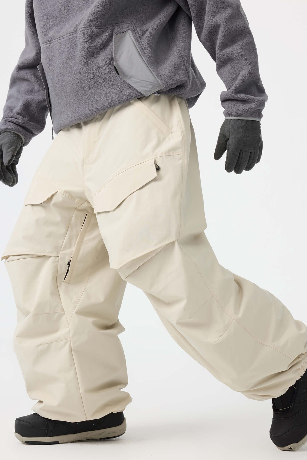 Men's Rose Baggy Utility Ski Pants Wear-Resistant Snow Pants