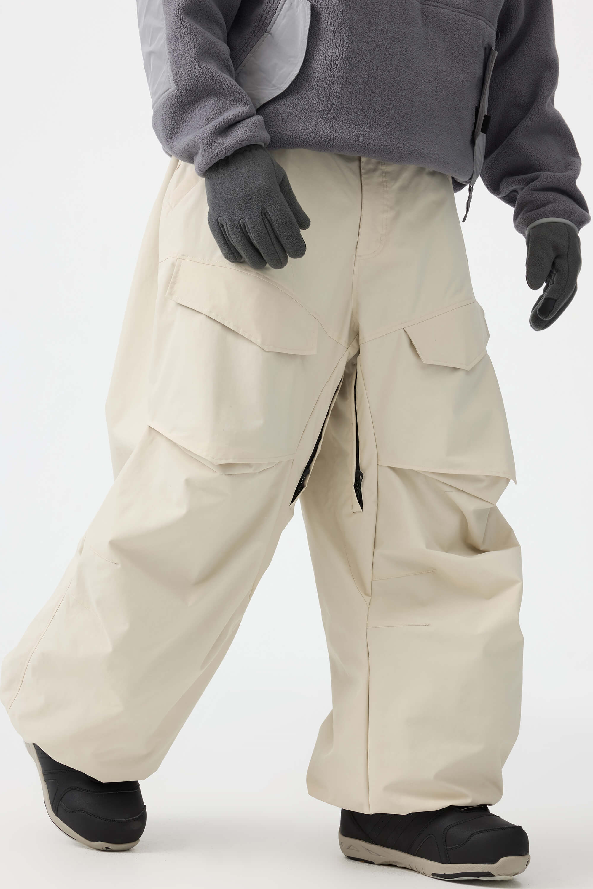 Men's Rose Baggy Utility Ski Pants Wear-Resistant Snow Pants