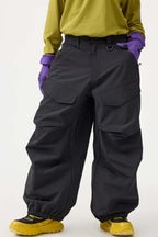 Women's Army Green Baggy Utility Ski Pants Wear-Resistant Snow Pants