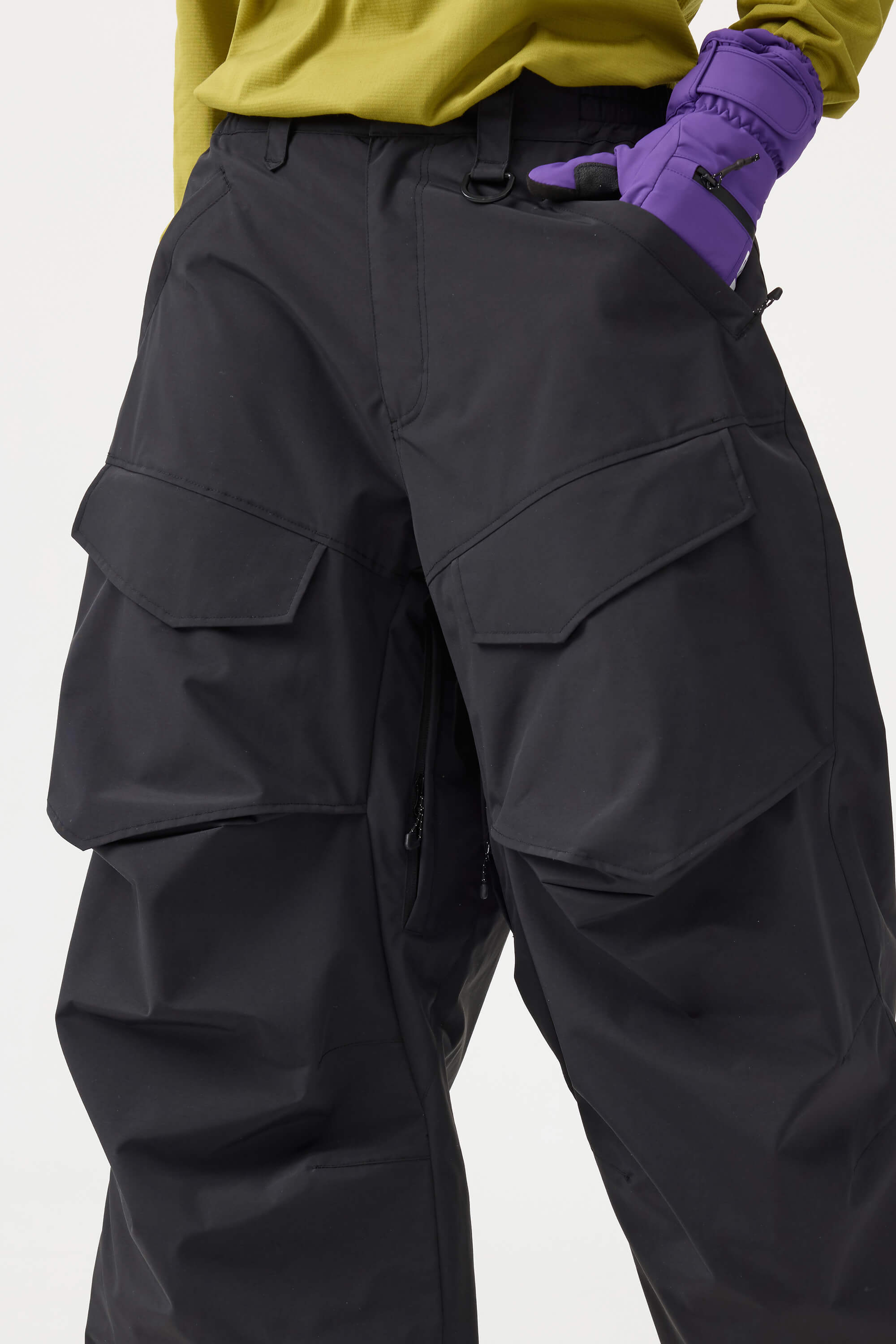 Women's Black Baggy Utility Ski Pants Wear-Resistant Snow Pants Secondary image