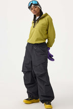 Women's Army Green Baggy Utility Ski Pants Wear-Resistant Snow Pants
