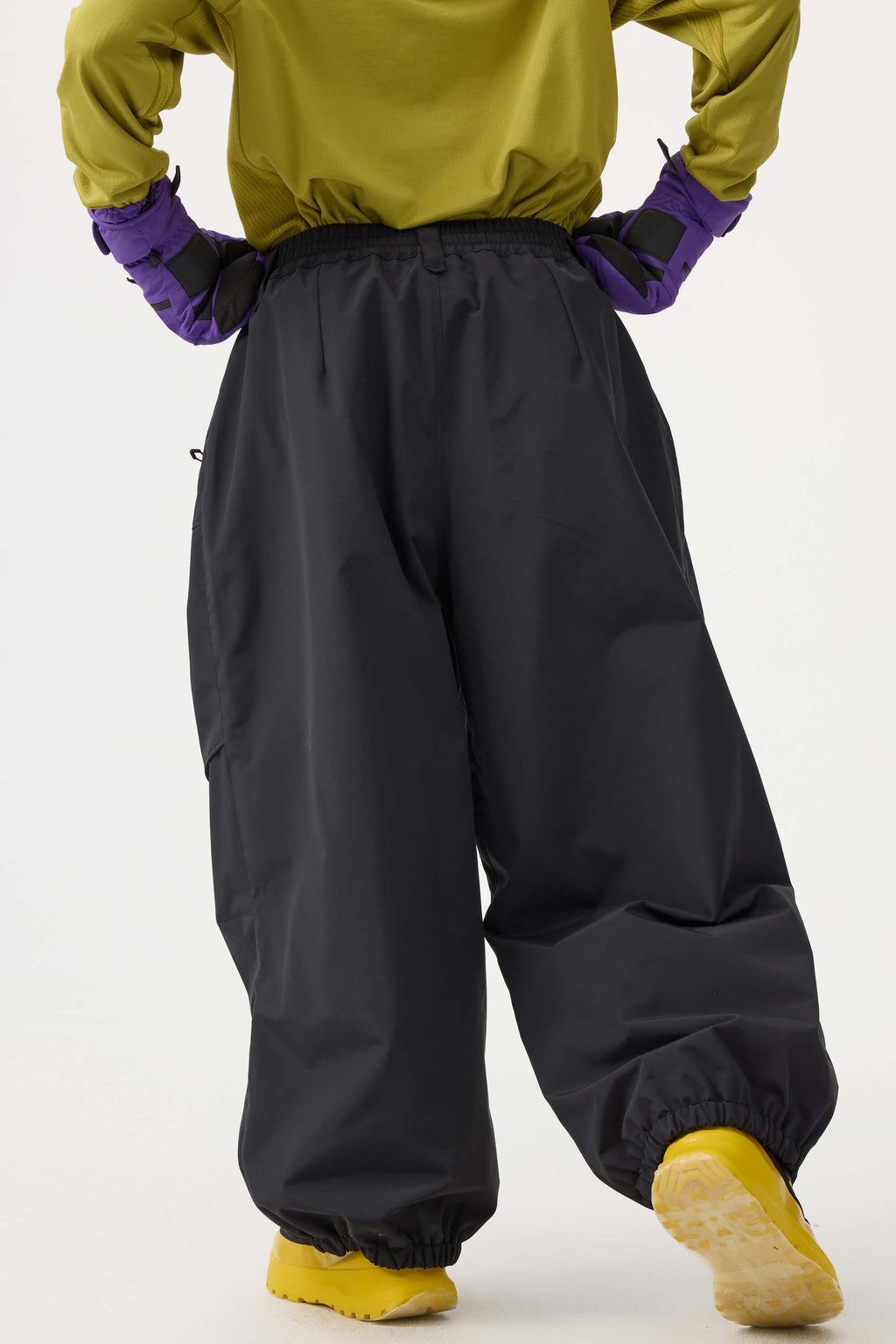 Women's Army Green Baggy Utility Ski Pants Wear-Resistant Snow Pants