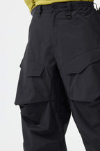 Men's Black Baggy Utility Ski Pants Wear-Resistant Snow Pants