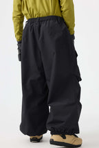 Men's Dark Gray Baggy Utility Ski Pants Wear-Resistant Snow Pants
