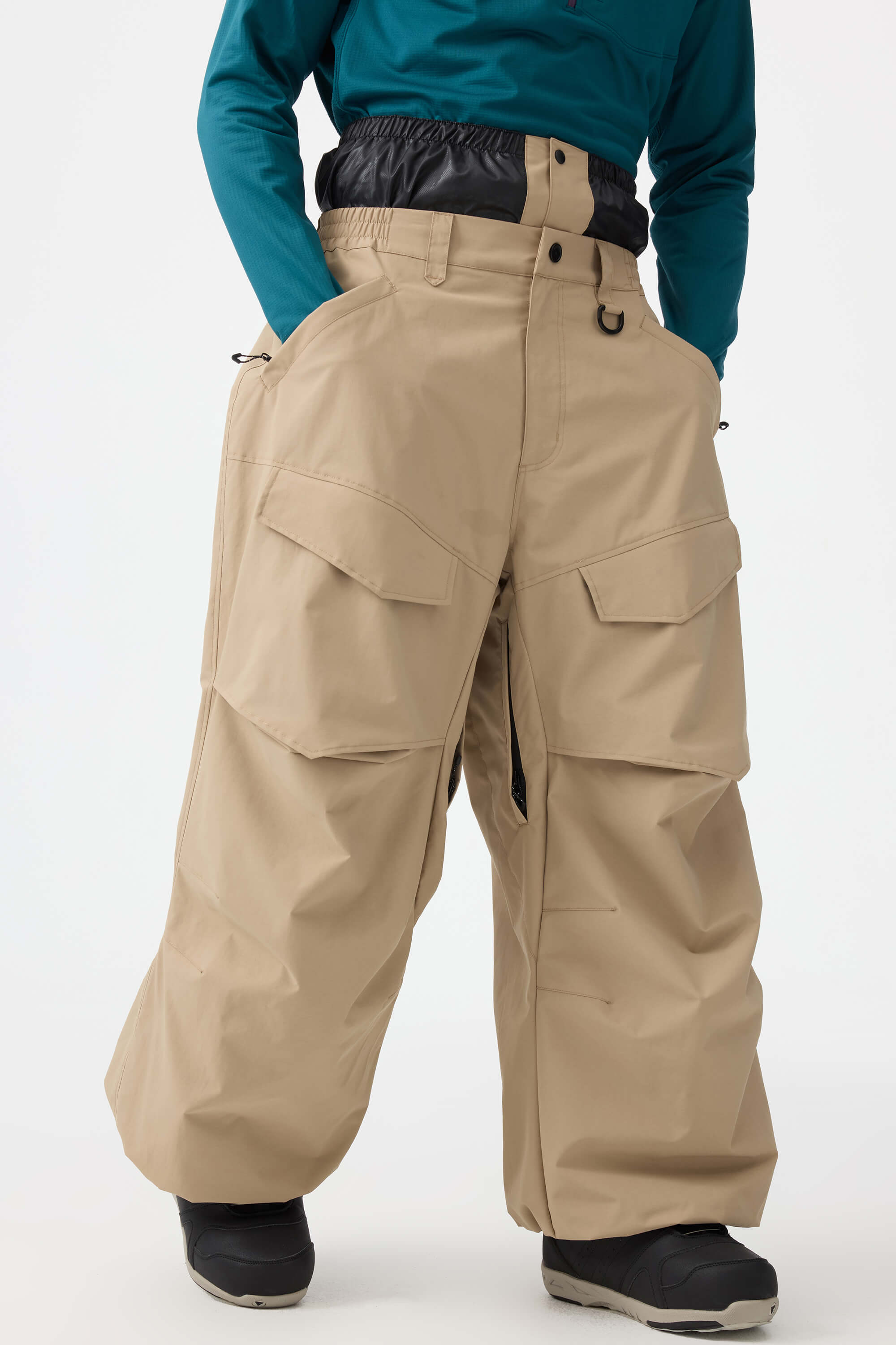 Men's Rose Baggy Utility Ski Pants Wear-Resistant Snow Pants