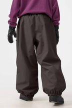Women's Black Baggy Utility Ski Pants Wear-Resistant Snow Pants