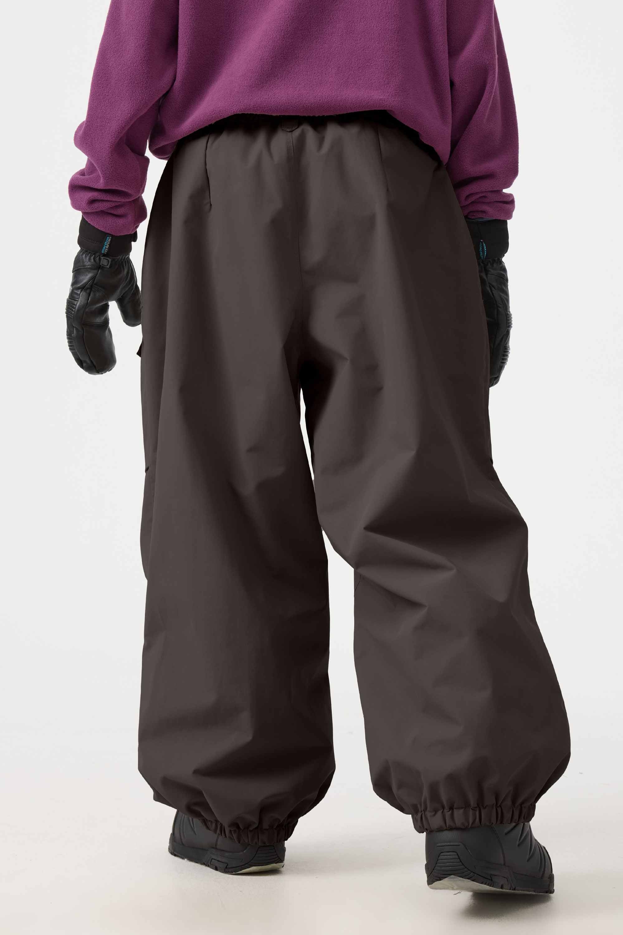 Women's Army Green Baggy Utility Ski Pants Wear-Resistant Snow Pants
