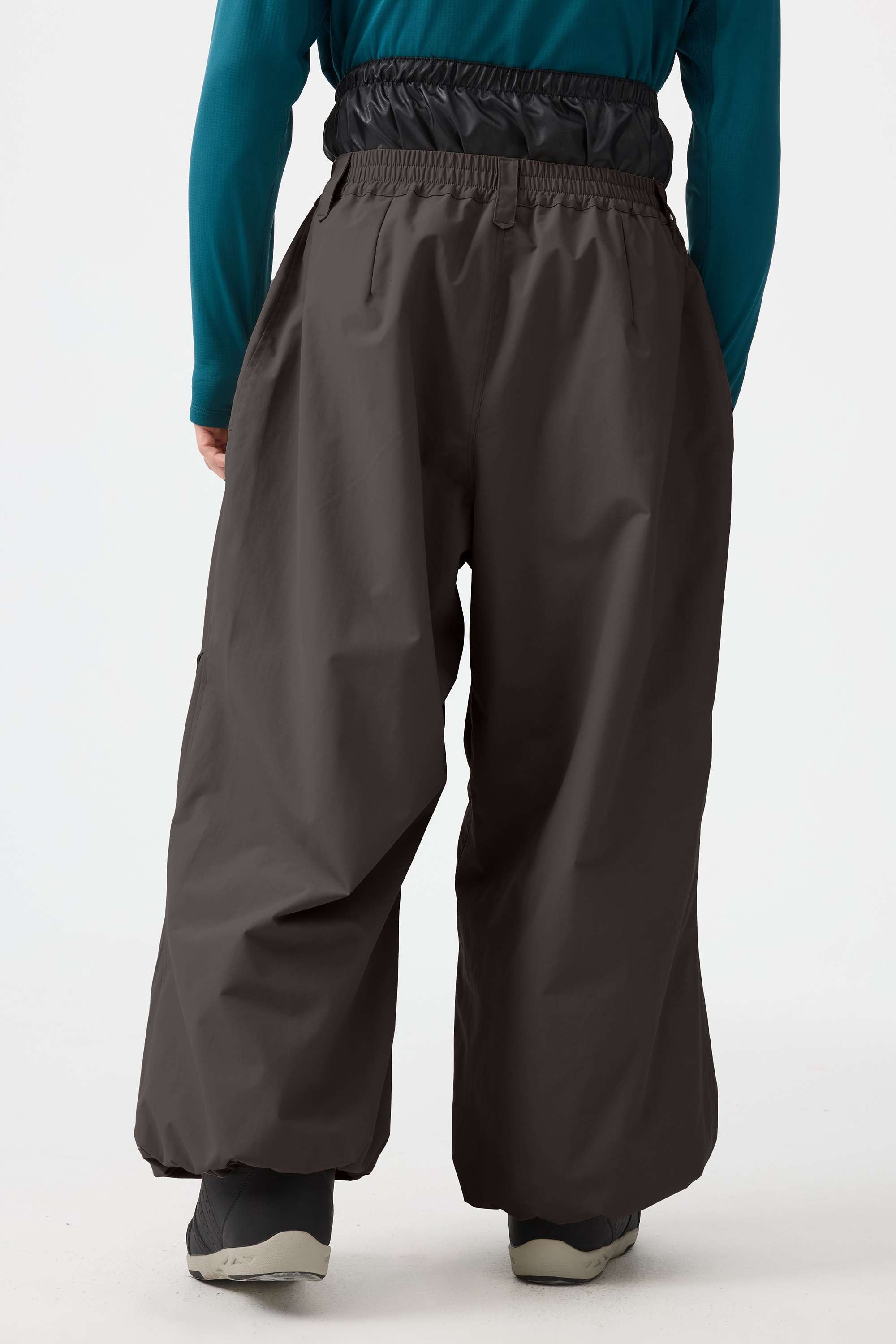 Men's Dark Gray Baggy Utility Ski Pants Wear-Resistant Snow Pants