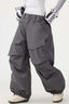 Women's Dark Gray Baggy Utility Ski Pants Wear-Resistant Snow Pants