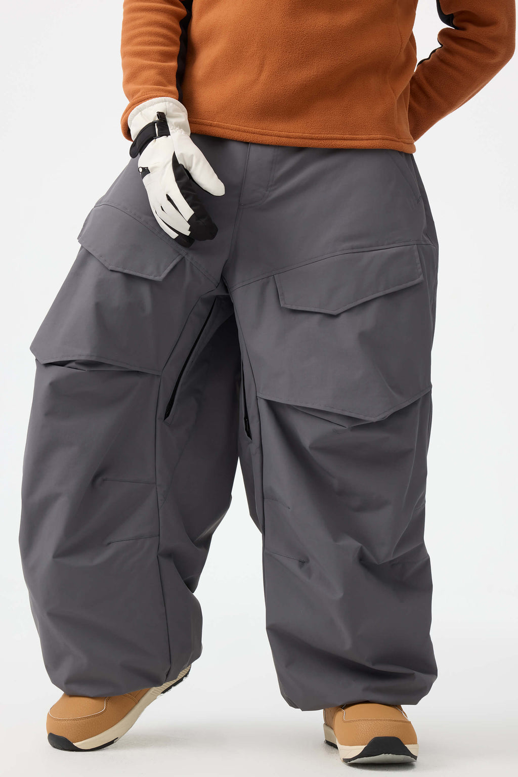 Men's Rose Baggy Utility Ski Pants Wear-Resistant Snow Pants