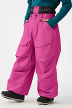 Men's Rose Baggy Utility Ski Pants Wear-Resistant Snow Pants