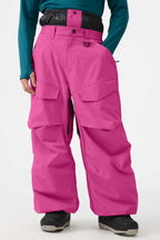 Men's Dark Gray Baggy Utility Ski Pants Wear-Resistant Snow Pants