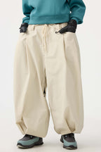 Women's Black Drawstring Baggy Ski Pants Balloon Snow Pants