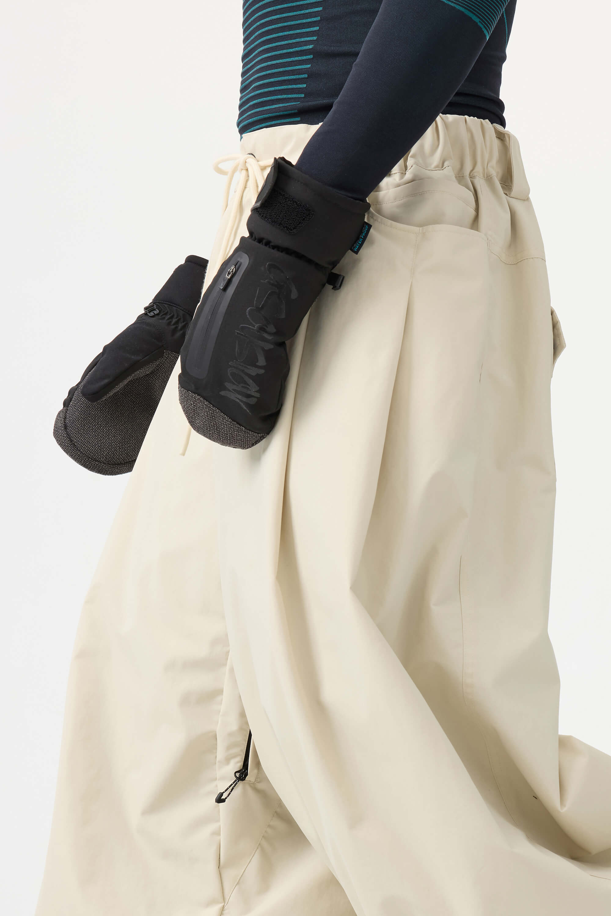 Men's Coffee Drawstring Baggy Ski Pants Balloon Snow Pants