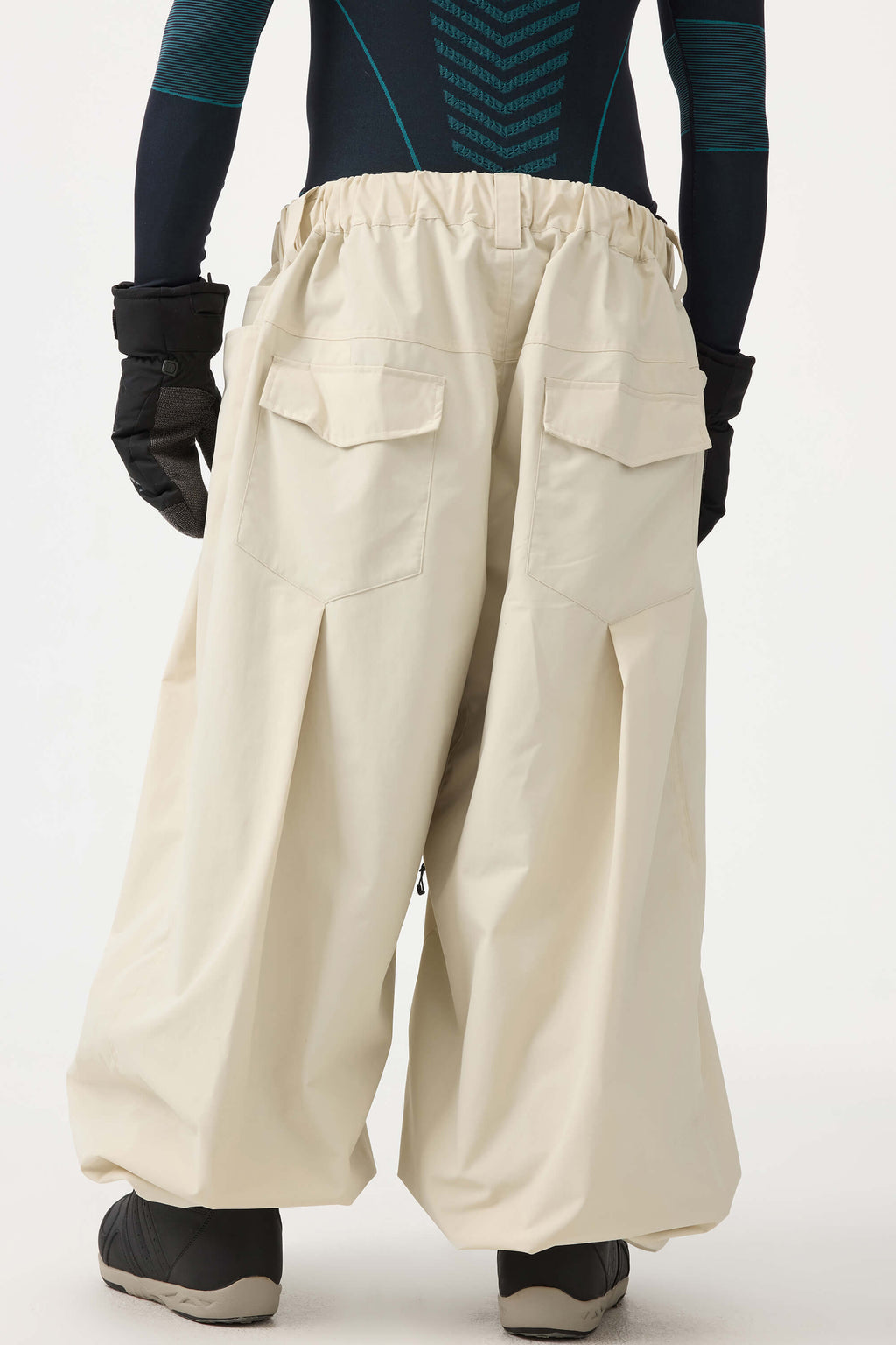 Men's Coffee Drawstring Baggy Ski Pants Balloon Snow Pants