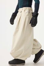 Men's Coffee Drawstring Baggy Ski Pants Balloon Snow Pants