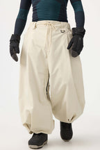 Men's Coffee Drawstring Baggy Ski Pants Balloon Snow Pants