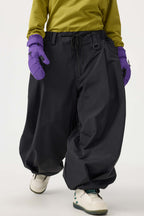 Women's Coffee Drawstring Baggy Ski Pants Balloon Snow Pants