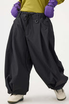 Women's Beige Drawstring Baggy Ski Pants Balloon Snow Pants